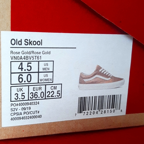 Vans Old Skool Limited Edition Glittery Rose Gold *NWT* - Picture 16 of 16